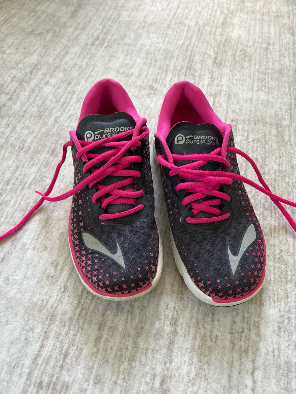 Brooks PureFlow 5 Pink Black Running Athletic Shoes Women’s 7.5 B